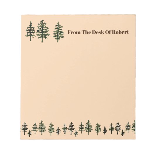 Evergreen Trees 5.5" x 6" Notepad - 40 Seiten Notizblock (Vorderseite)