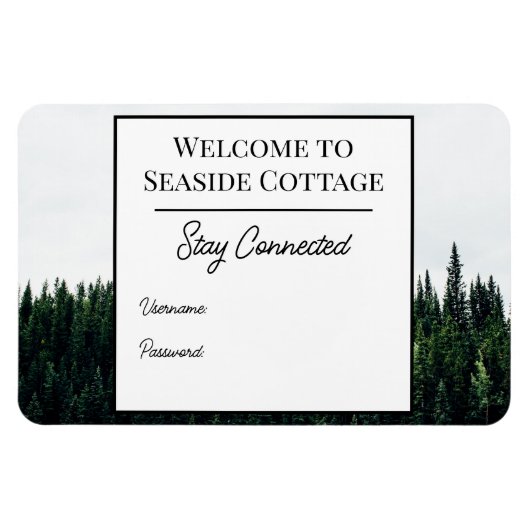 Evergreen Trees Airbnb Vacation Rental Wifi Magnet (Horizontal)
