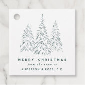 Evergreen Trees Business oder Corporate Holiday Gi Geschenkanhänger (Vorderseite)