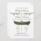 Evergreen Trees + Canoe Virtual Livestream Wedding Einladung (Vorne/Hinten)