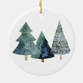 Evergreen Trees Erstes Weihnachtsfest froh und Ver Keramik Ornament (Hinten)