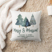 Evergreen Trees Erstes Weihnachtsfest froh und Ver Kissen (Decke)