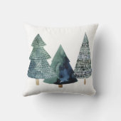 Evergreen Trees Erstes Weihnachtsfest froh und Ver Kissen (Rückseite)