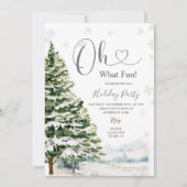 Evergreen Trees Holiday Winter Party Einladung (Vorderseite)