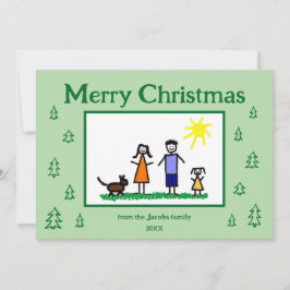 Evergreen Trees Personalisiert Flat Holiday Gruß Feiertagskarte