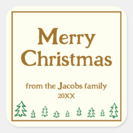 Evergreen Trees Personalisiert Holiday Stickers