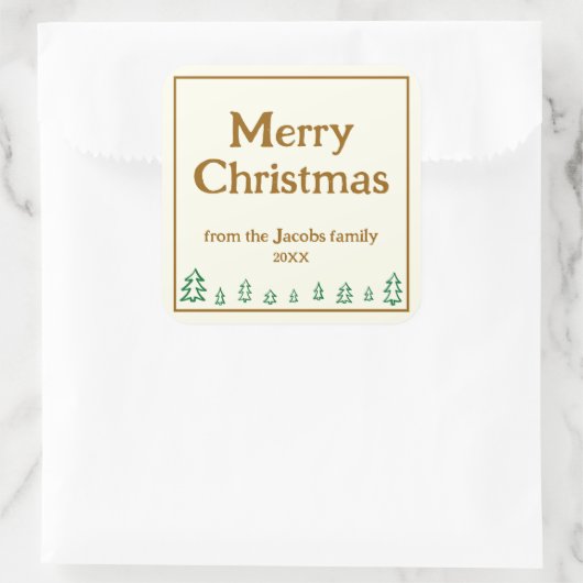 Evergreen Trees Personalisiert Holiday Stickers (Tasche)