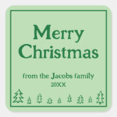Evergreen Trees Personalisiert Holiday Stickers (Vorderseite)
