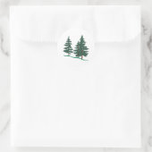 Evergreen Trees Runder Aufkleber (Tasche)