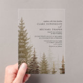 Evergreen Trees Rustic Woodland Wedding Acryleinladungen (Insitu (Handheld))