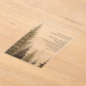 Evergreen Trees Rustic Woodland Wedding Acryleinladungen (Ablage )