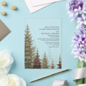Evergreen Trees Rustic Woodland Wedding Acryleinladungen (In Situ (Hochzeit))