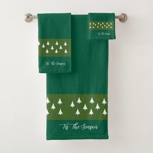 Evergreen Trees Weihnachtsbadehandtuch Set (Insitu)