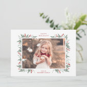 Evergreen und Berries Karte (Stehend Vorderseite)