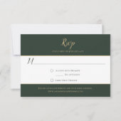 Evergreen und Gold RSVP-Karten RSVP Karte (Vorderseite)