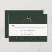 Evergreen und Gold RSVP-Karten RSVP Karte (Vorne/Hinten)