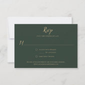Evergreen und Gold RSVP-Karten RSVP Karte (Vorderseite)