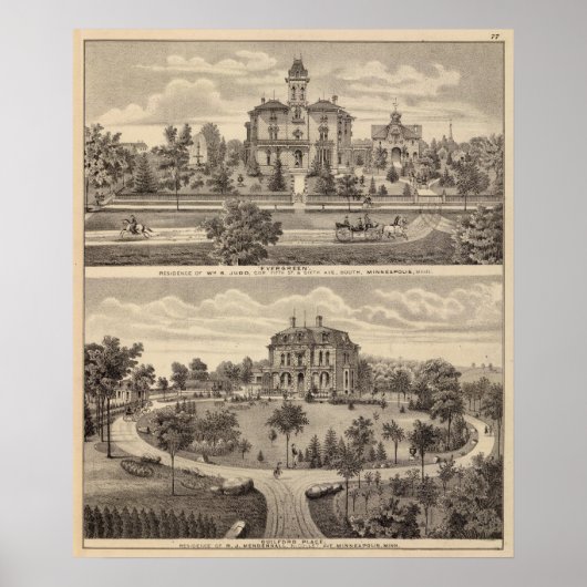 Evergreen und Guilford Place, Minnesota Poster (Vorne)