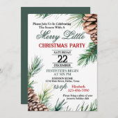 Evergreen und Pinecone Weihnachten Party Einladung (Vorne/Hinten)
