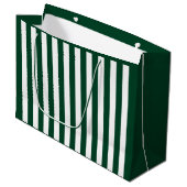 Evergreen und White Strip Große Geschenktüte (Vorderseite Schrägansicht)