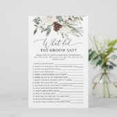 Evergreen Was hat der Bräutigam gesagt Brautparty (Stehend Vorderseite)