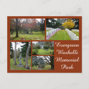 Evergreen Washelli Friedhof Collage Postkarte