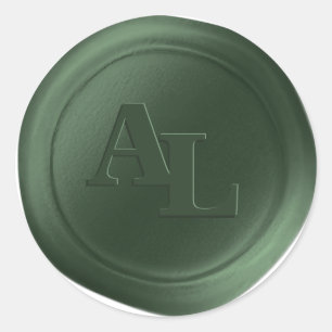 Evergreen Wax Siegel Monogram Wedding Stickers