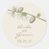 Evergreen Wedding Date Sticker (Vorderseite)