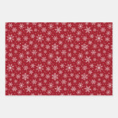 Evergreen Weihnachten Schneeflocken Rot Grün Schwa Geschenkpapier Set (Vorderseite)