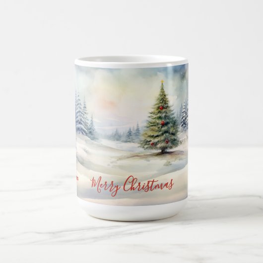 Evergreen Weihnachtsbaum Vintage Tasse (Mittel)