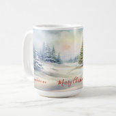 Evergreen Weihnachtsbaum Vintage Tasse (Vorderseite Links)
