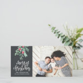 Evergreen Weihnachtsfeiertag Foto Slate Feiertagskarte (Stehend Vorderseite)