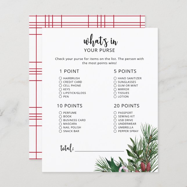 Evergreen Whats in Ihrem Geldbörsenspiel (Vorne/Hinten)