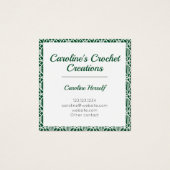 Evergreen White Crochet Lace Patterns Business Car (Vorderseite)