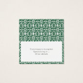 Evergreen White Crochet Lace Patterns Business Car (Rückseite)