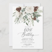 Evergreen Winter 60. Geburtstagsfeier Einladung (Vorderseite)
