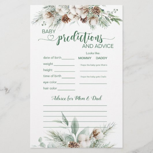 Evergreen Winter Baby Predications and Advisor Car (Vorderseite)