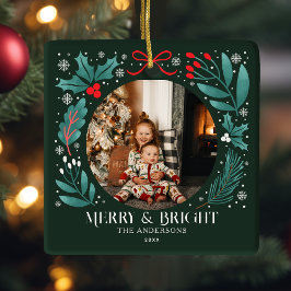 Evergreen Winter Botanicals Weihnachtsfest Foto Keramikornament