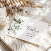 Evergreen Winter elegante Hochzeit Vielen Dank Karte
