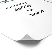 Evergreen Winter Erster Geburtstag Meilenstein Poster (Ecke)