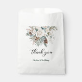 Evergreen Winter Erster Geburtstag Vielen Dank Geschenktütchen (Vorderseite)