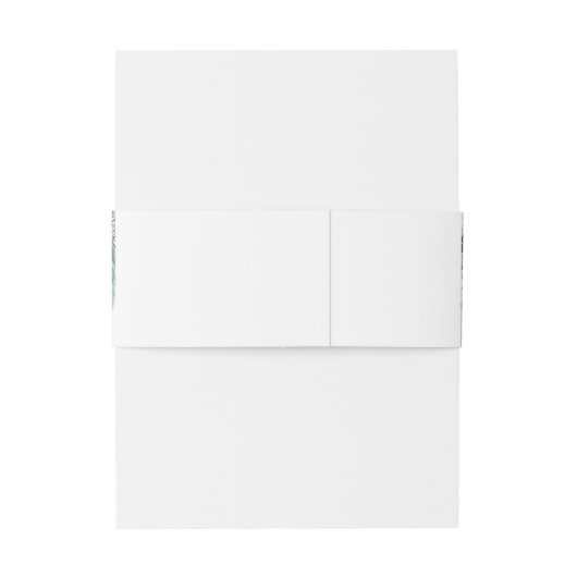 Evergreen Winter Floral Elegante Hochzeit Einladungsbanderole (Rückseitenbeispiel)