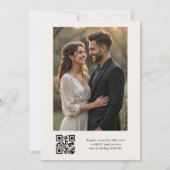 Evergreen Winter Foto QR Code Elegante Hochzeit Einladung (Rückseite)