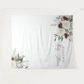 Evergreen Winter Minimal elegante Babydusche Wandteppich (Vorderseite (Horizontal))