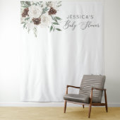 Evergreen Winter Minimal elegante Babydusche Wandteppich (Beispiel)