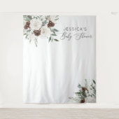 Evergreen Winter Minimal elegante Babydusche Wandteppich (Vorderseite)