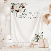 Evergreen Winter minimales elegantes Brautparty Wandteppich