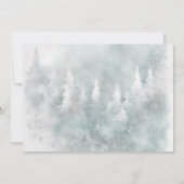 Evergreen Winter Onederland Erster Geburtstag Foto Einladung (Rückseite)