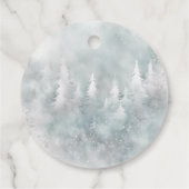 Evergreen Winter Onederland Erster Geburtstag Geschenkanhänger (Rückseite)