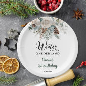 Evergreen Winter Onederland Erster Geburtstag Pappteller